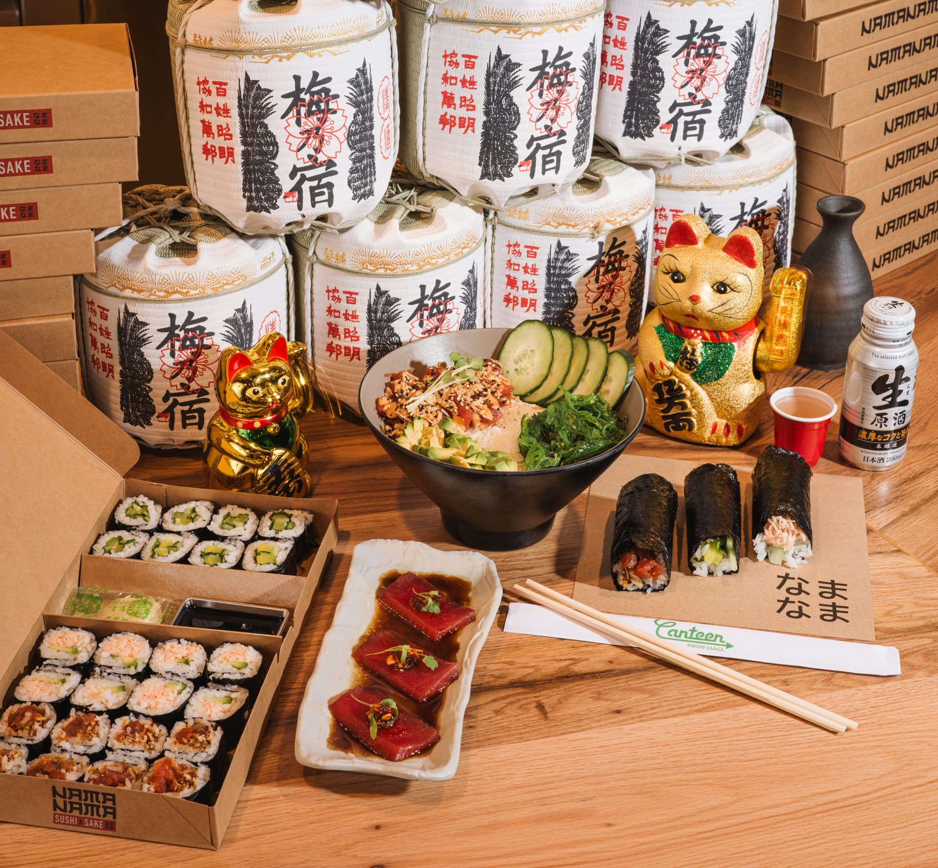 Handrolls and Sushi at Nama Nama inside Canteen Food Hall at Rio Las Vegas